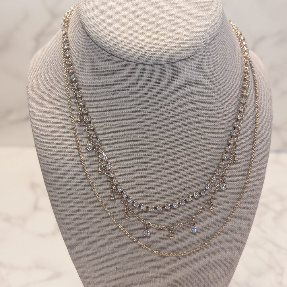 J.Crew Factory Crystal Layering Necklace
